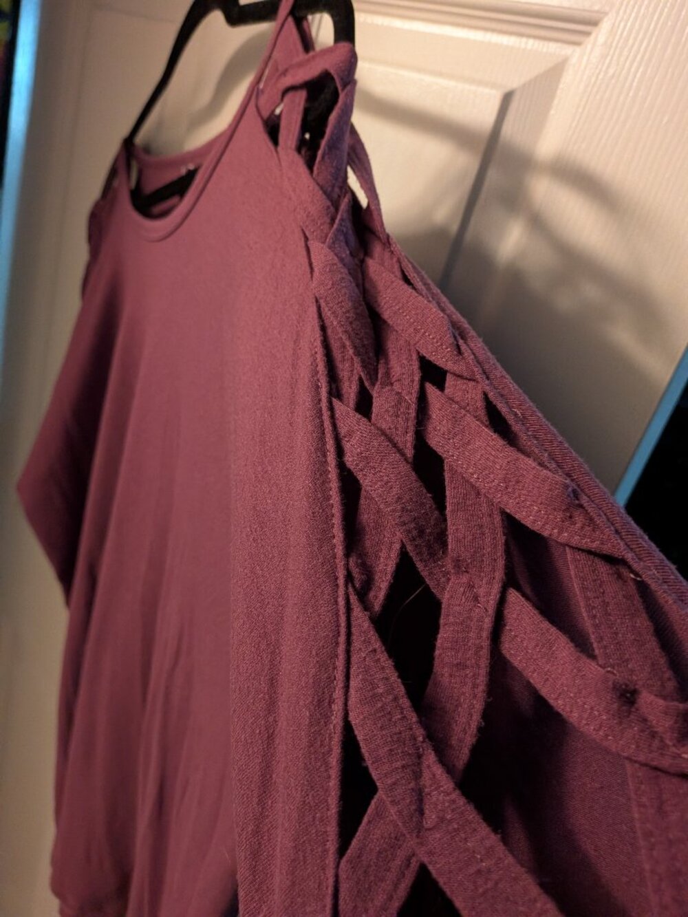 Purple Cold Shoulder Top - MEDIUM - Picture 2 of 3
